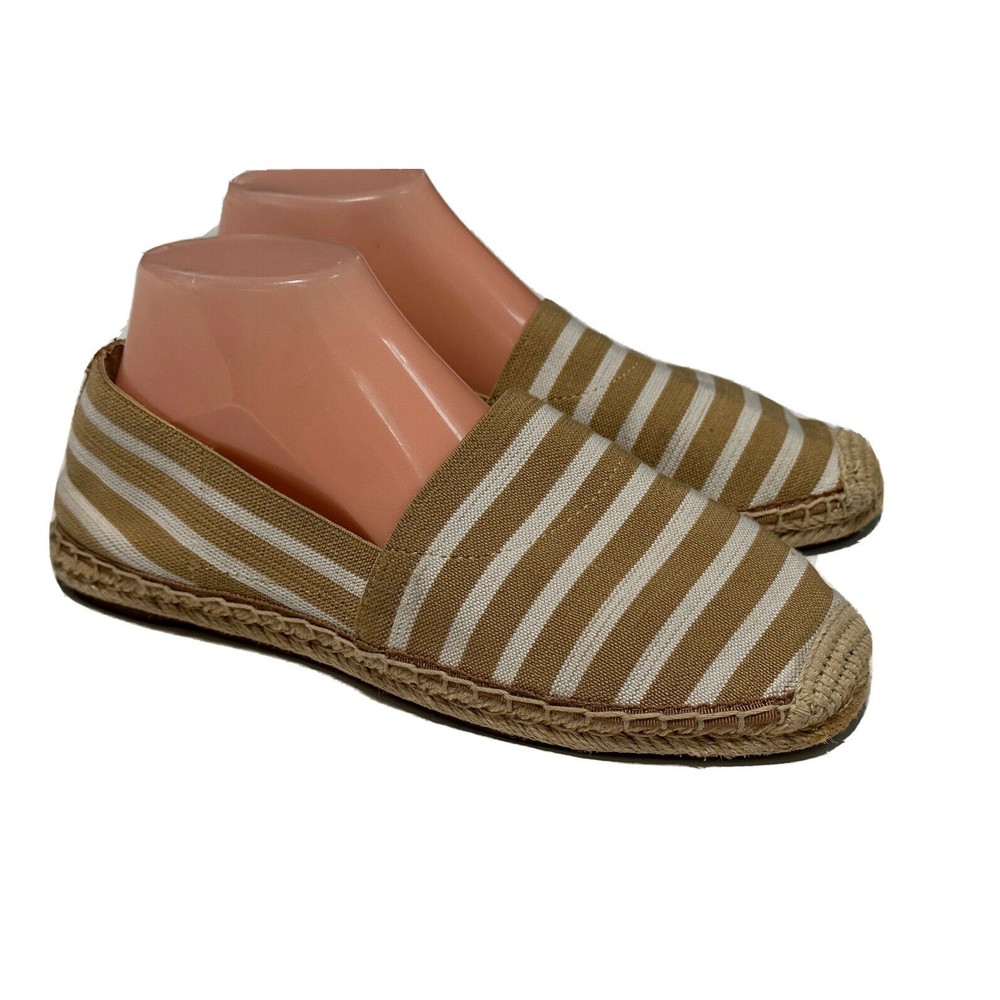 Vionic Valeri  Size 9.5 Espadrille Slip On Flats Loafers Shoes Tan White